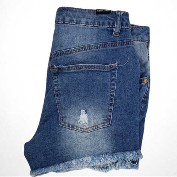 Mom Shorts. Distressed Mom Shorts Almost Famous multiple sizes stretchy. - Picture 7 of 9
